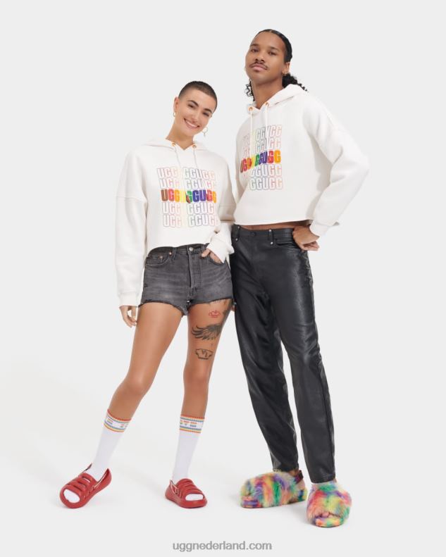 alle geslacht regenboog logo UGG trotse cropped hoodie van keira 686ZP122