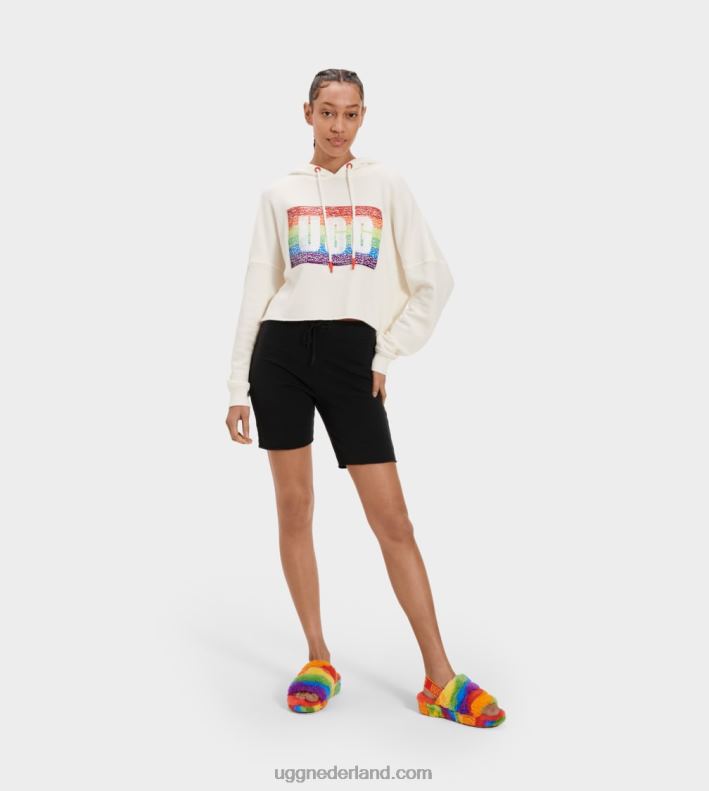 alle geslacht regenboog pailletten UGG Pride Keira cropped hoodie 686ZP125