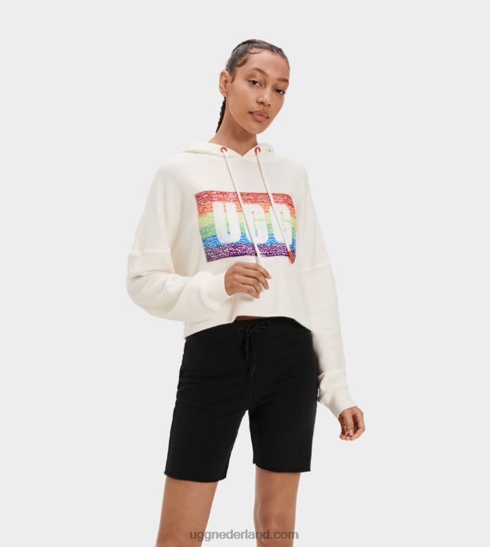 alle geslacht regenboog pailletten UGG Pride Keira cropped hoodie 686ZP125