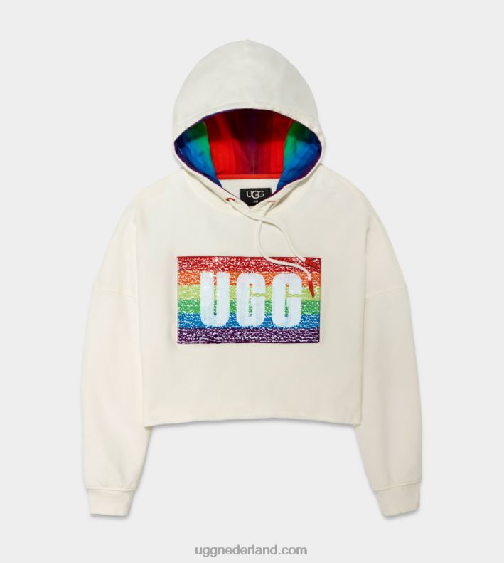 alle geslacht regenboog pailletten UGG Pride Keira cropped hoodie 686ZP125