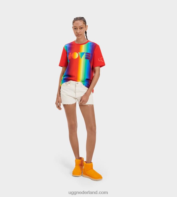 alle geslacht regenboog strepen UGG T-shirt met trots-logo 686ZP1192