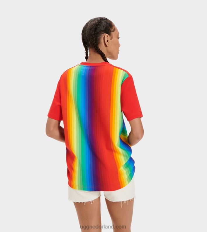 alle geslacht regenboog strepen UGG T-shirt met trots-logo 686ZP1192