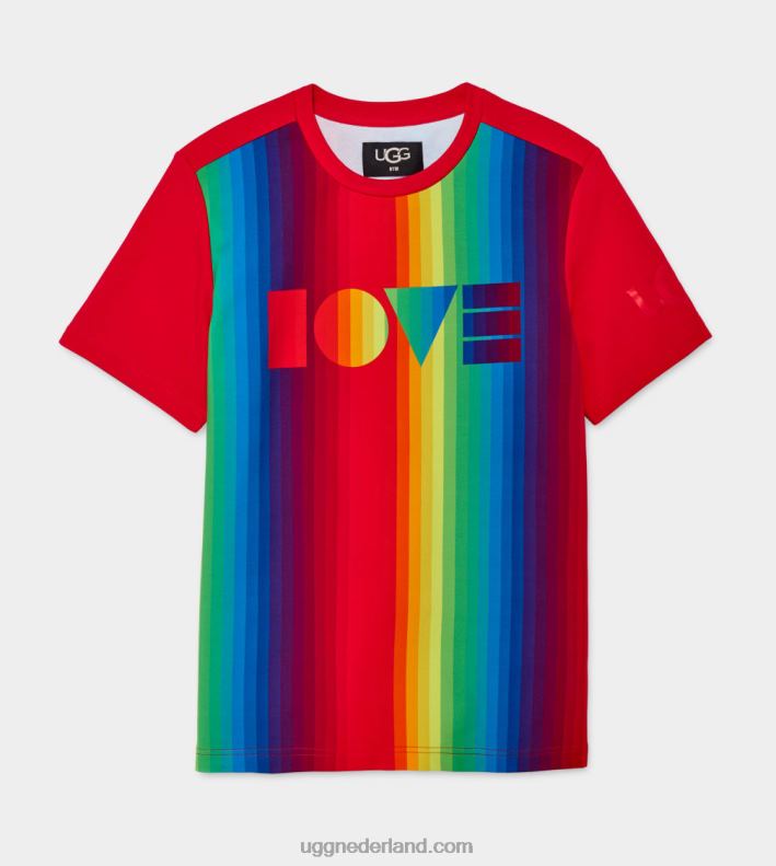 alle geslacht regenboog strepen UGG T-shirt met trots-logo 686ZP1192