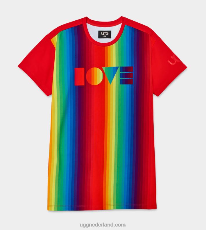 alle geslacht regenboog strepen UGG T-shirtjurk met Pride-logo 686ZP2225