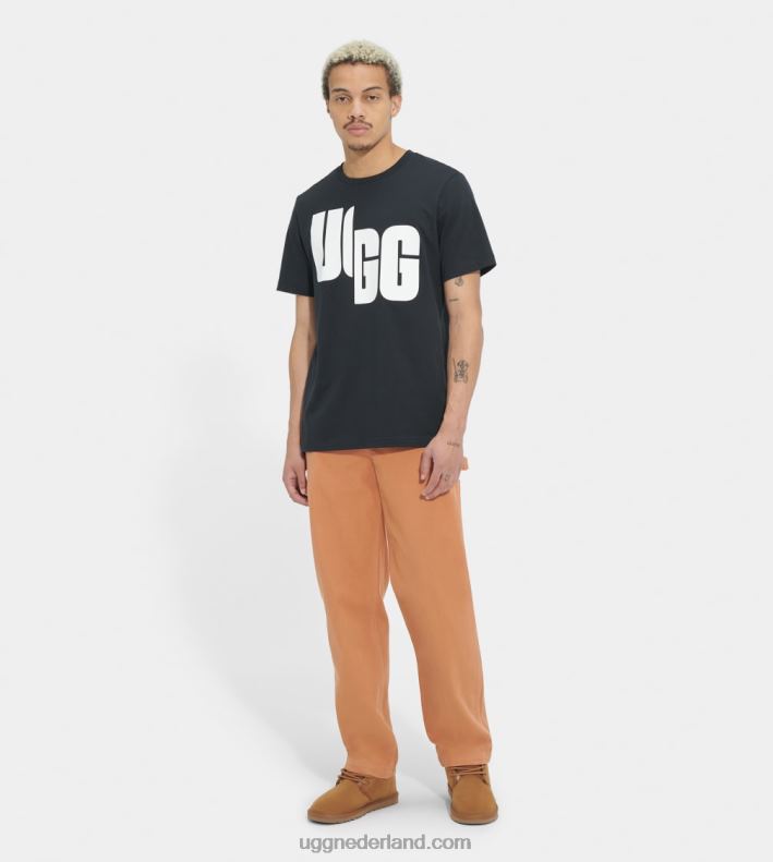 alle geslacht zwart UGG oversized logo-T-shirt gehakt 686ZP2289