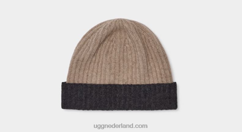 Heren crème/heide houtskool UGG evander gebreide muts 686ZP298