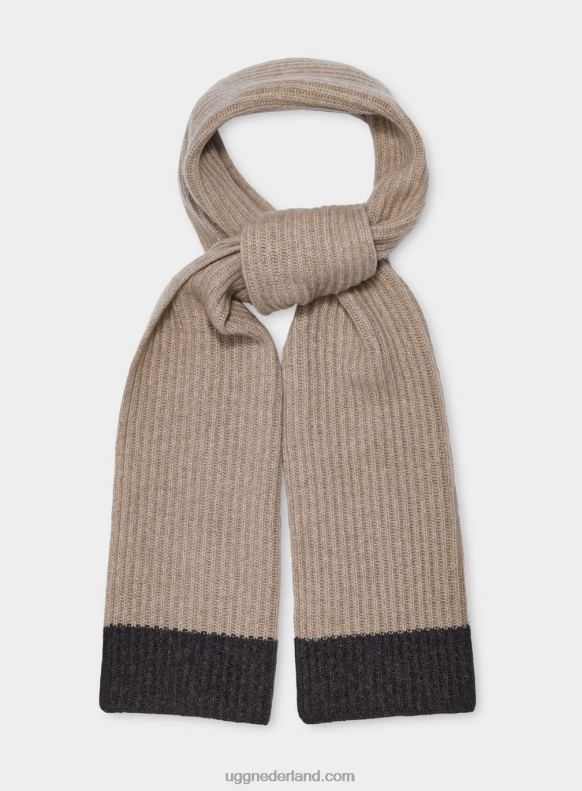 Heren crème/heide houtskool UGG evander gebreide sjaal 686ZP1906