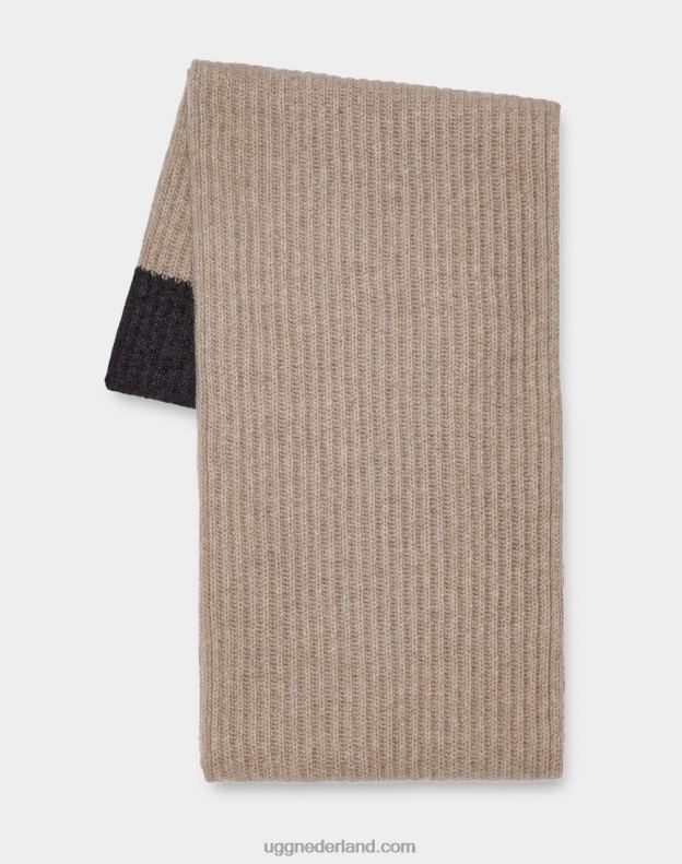 Heren crème/heide houtskool UGG evander gebreide sjaal 686ZP1906