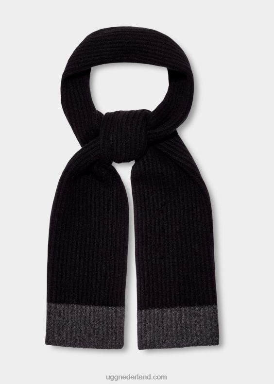 Heren zwart/heide houtskool UGG evander gebreide sjaal 686ZP1905