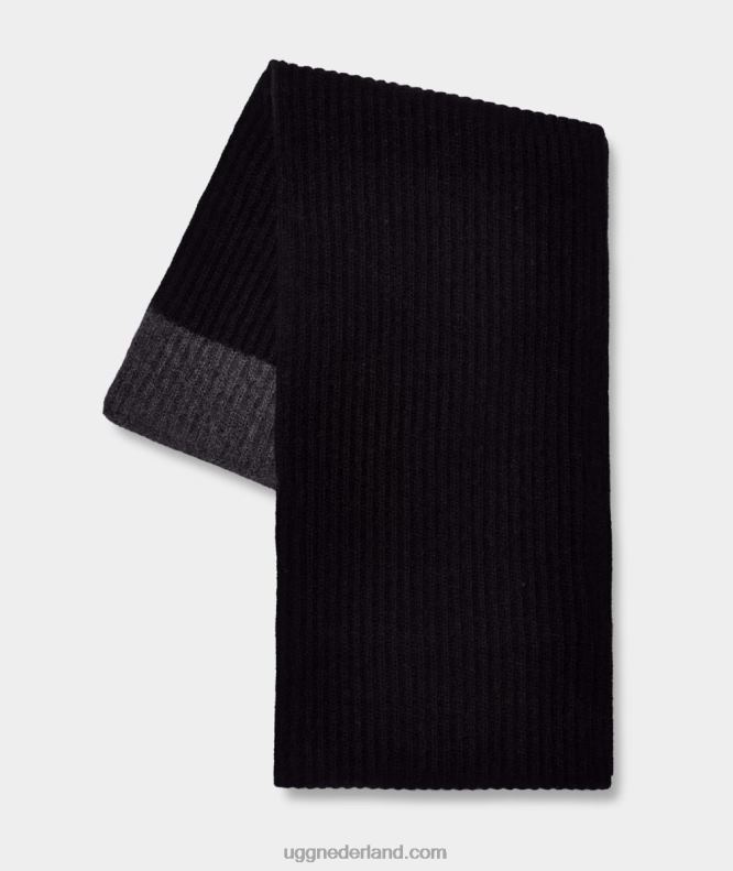 Heren zwart/heide houtskool UGG evander gebreide sjaal 686ZP1905
