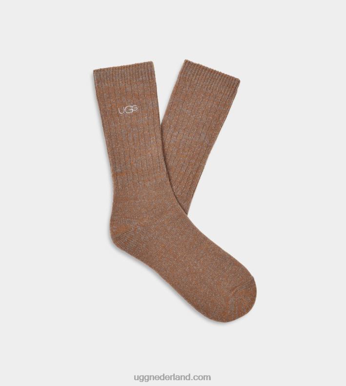 Heren kastanje UGG trey rib gebreide slouchy crew 686ZP1431