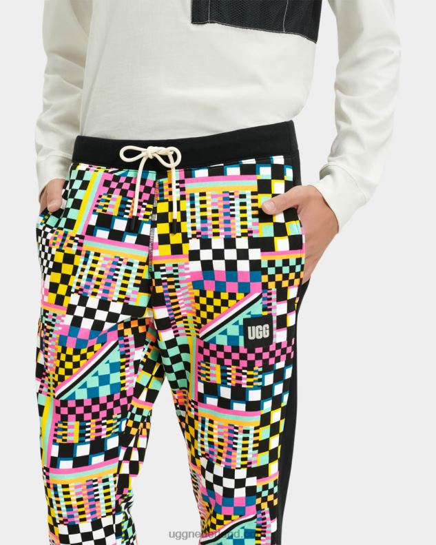 Heren zwarte multi-cheques UGG Malachi joggingbroek geruit 686ZP293