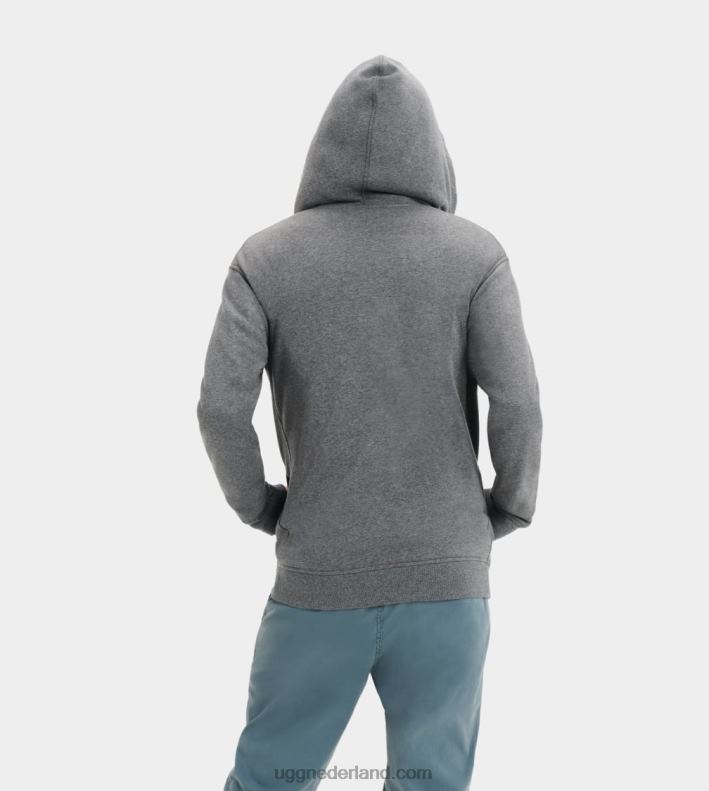 Heren houtskool heide UGG Gordon hoodie met rits 686ZP2344