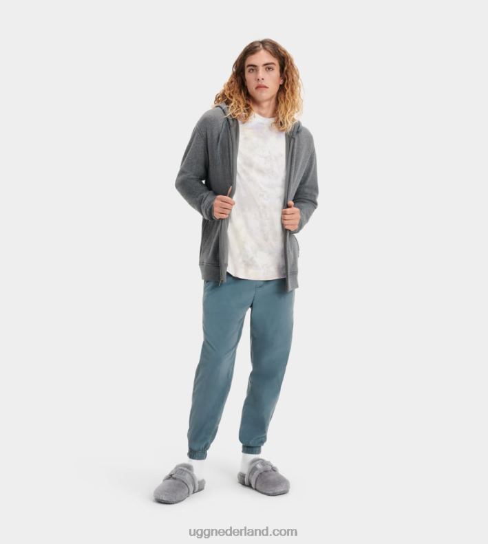 Heren houtskool heide UGG Gordon hoodie met rits 686ZP2344