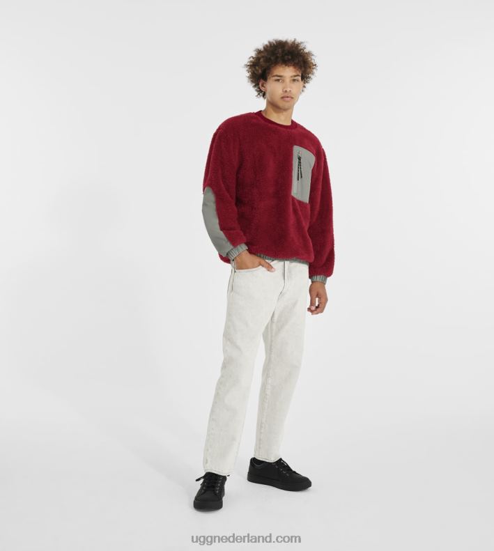 Heren rijk rood / geplaveid UGG niko sherpa ronde hals 686ZP295