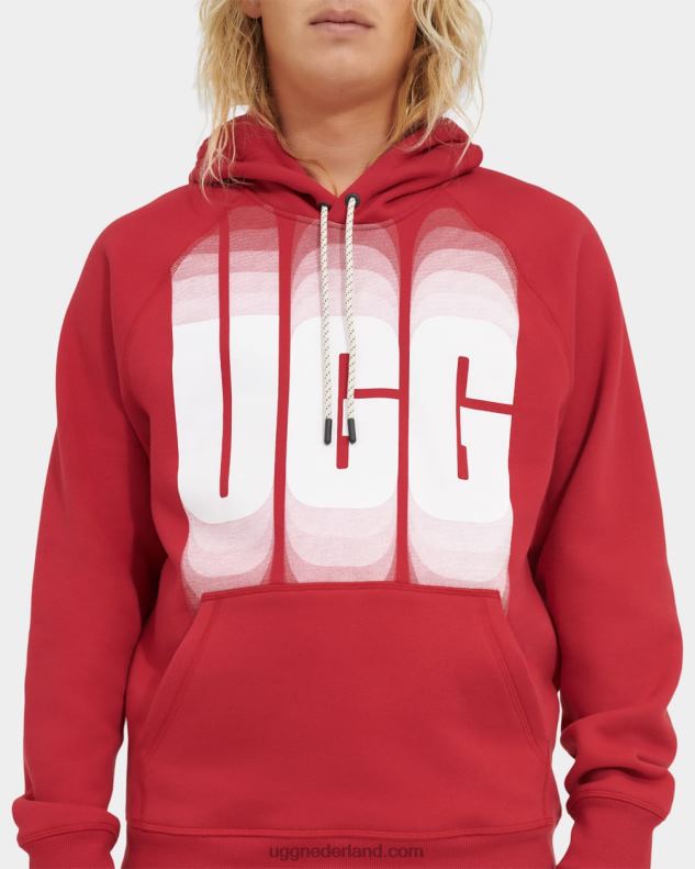 Heren samba rode golflengte UGG terrance hoodie golflengte 686ZP1879