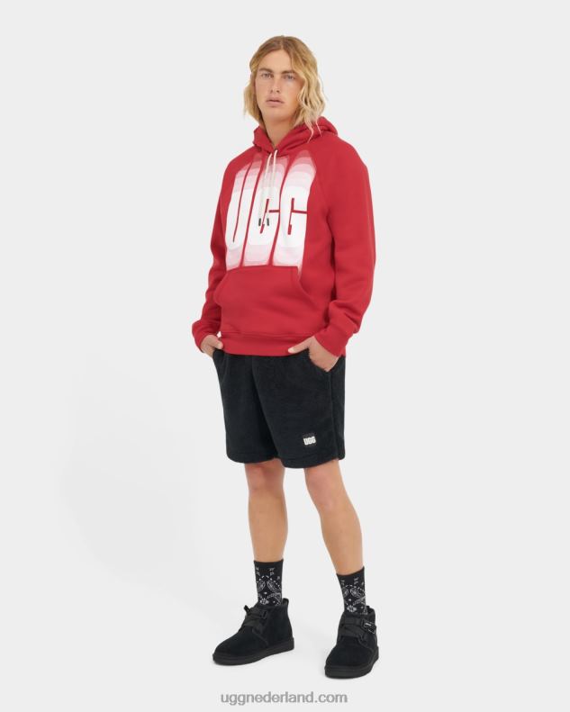 Heren samba rode golflengte UGG terrance hoodie golflengte 686ZP1879