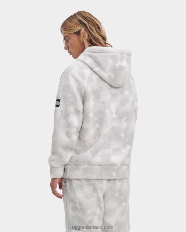 Heren witte papaver vrede camo UGG dannen sherpa-hoodie 686ZP270