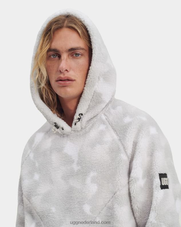 Heren witte papaver vrede camo UGG dannen sherpa-hoodie 686ZP270