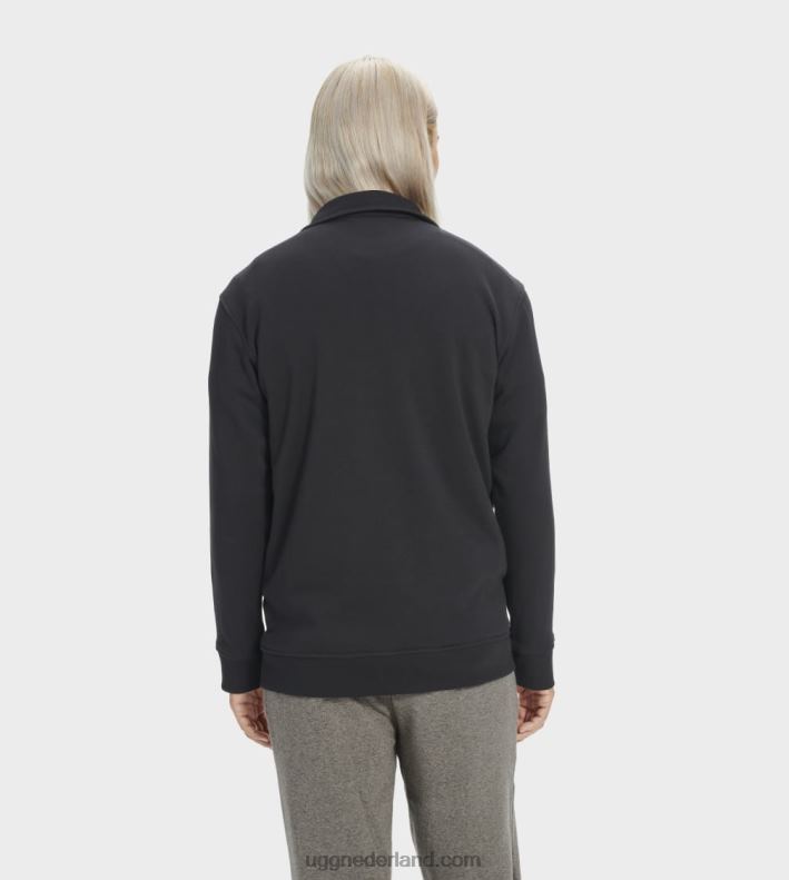 Heren zwart UGG zeke pullover met halve rits 686ZP1848
