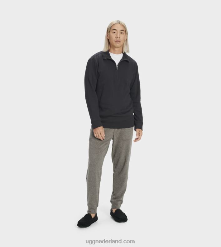 Heren zwart UGG zeke pullover met halve rits 686ZP1848