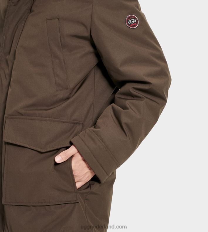 Heren donkere olijf UGG dikke parka 686ZP1907