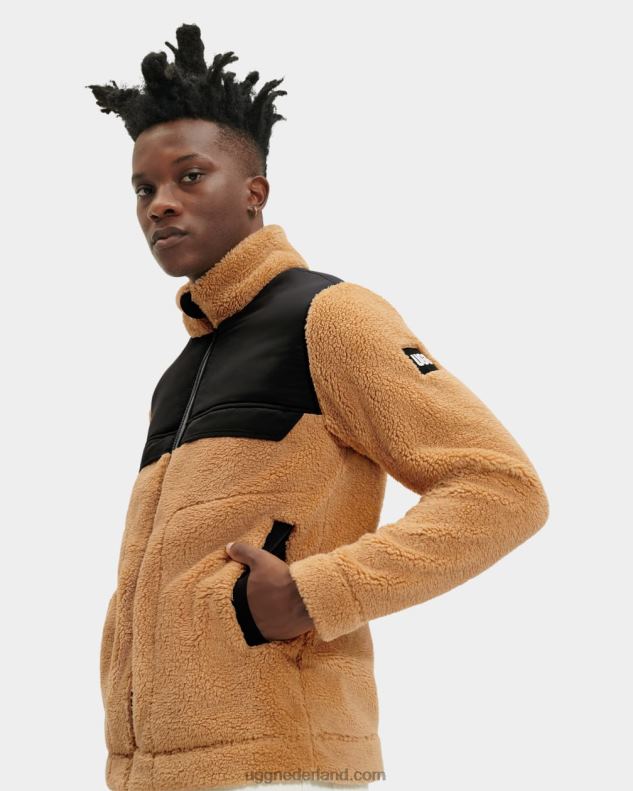 Heren miso/teer UGG seth geblokkeerde sherpa-jas 686ZP1863