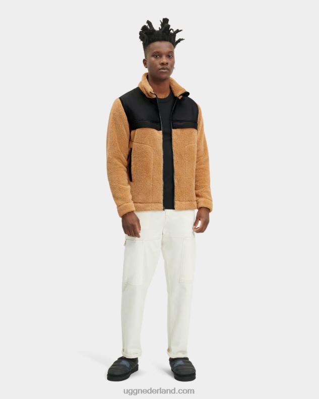 Heren miso/teer UGG seth geblokkeerde sherpa-jas 686ZP1863