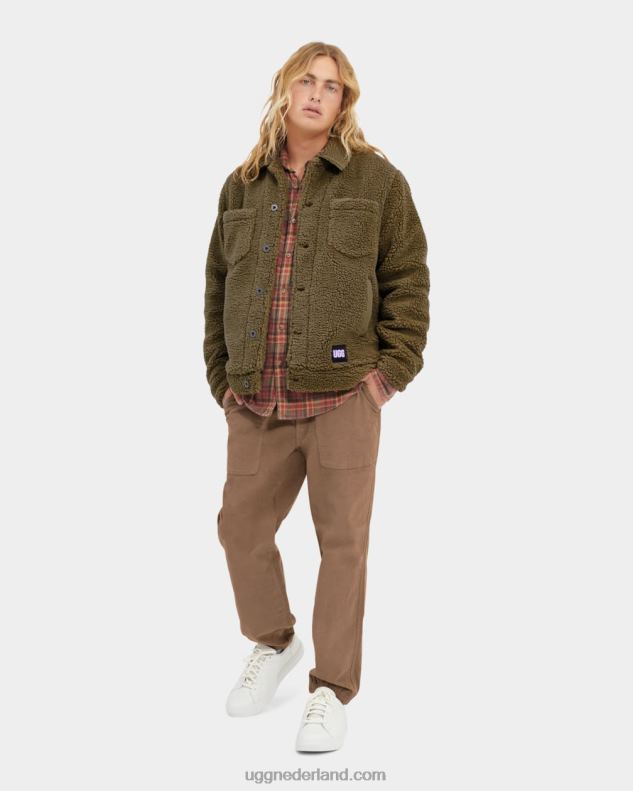 Heren verbrande olijf UGG Janson sherpa truckerjack 686ZP1885