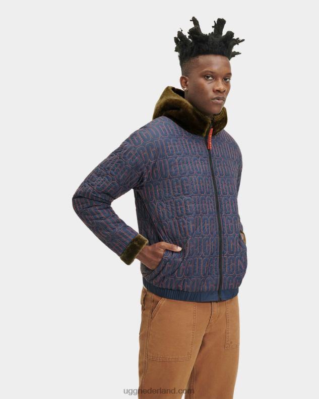 Heren verbrande olijf UGG Kairo jas van imitatiebont 686ZP1903