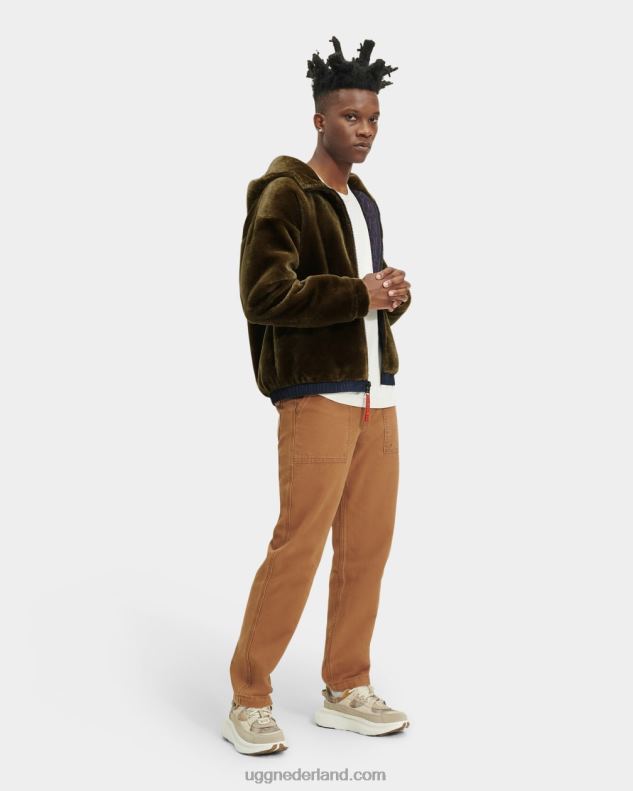 Heren verbrande olijf UGG Kairo jas van imitatiebont 686ZP1903