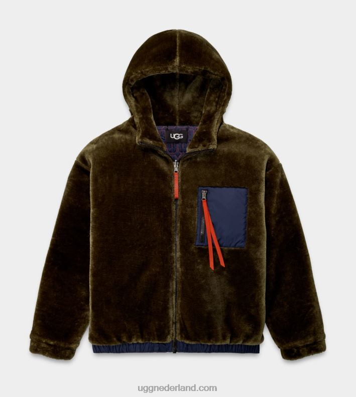 Heren verbrande olijf UGG Kairo jas van imitatiebont 686ZP1903
