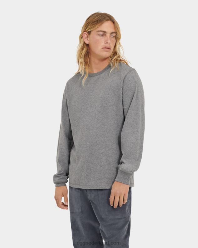 Heren grijze heide UGG Austyn T-shirt met lange mouwen 686ZP1872