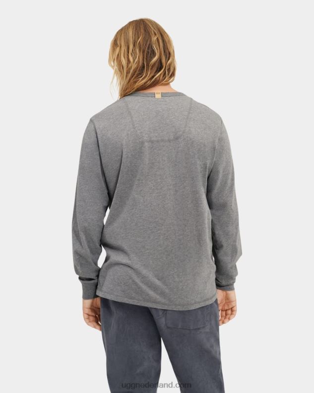 Heren grijze heide UGG Austyn T-shirt met lange mouwen 686ZP1872