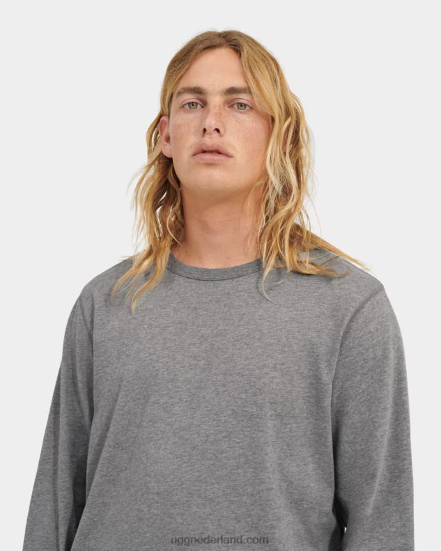 Heren grijze heide UGG Austyn T-shirt met lange mouwen 686ZP1872