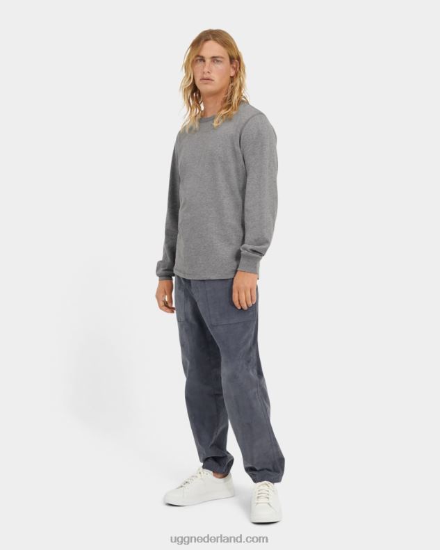 Heren grijze heide UGG Austyn T-shirt met lange mouwen 686ZP1872