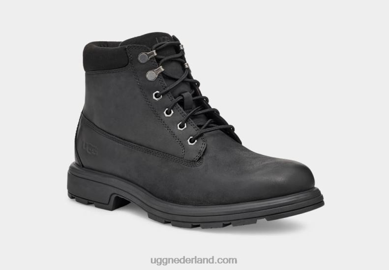 Heren zwart leer UGG biltmore halfhoge laars met platte neus 686ZP1604