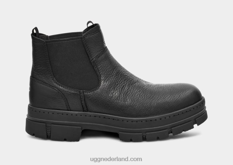Heren zwart leer UGG uitzicht chelsea 686ZP193