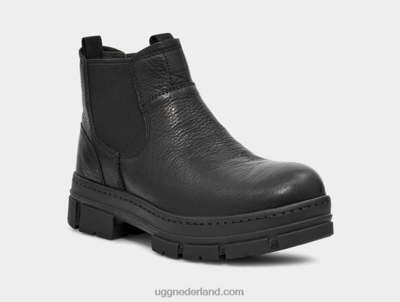 Heren zwart leer UGG uitzicht chelsea 686ZP193