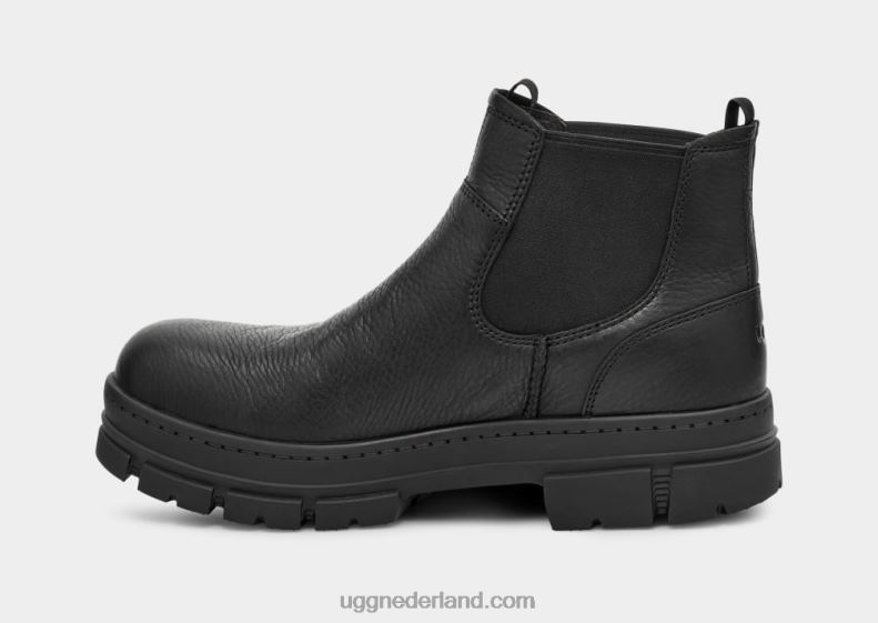 Heren zwart leer UGG uitzicht chelsea 686ZP193