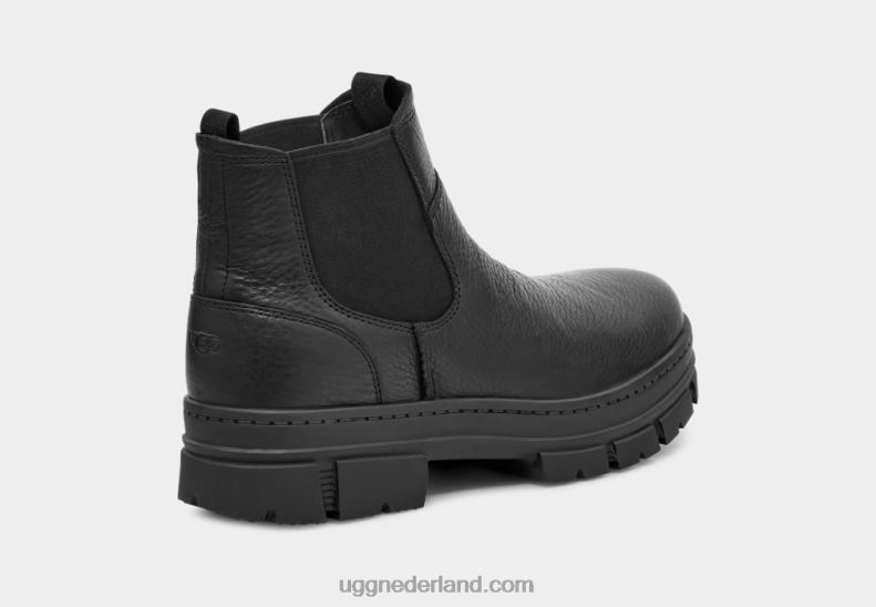 Heren zwart leer UGG uitzicht chelsea 686ZP193