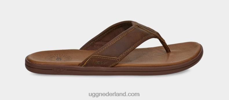 Heren bagage UGG lederen teenslipper aan zee 686ZP1549