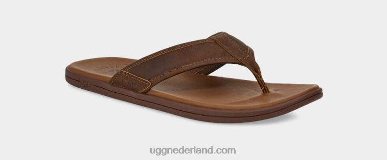 Heren bagage UGG lederen teenslipper aan zee 686ZP1549