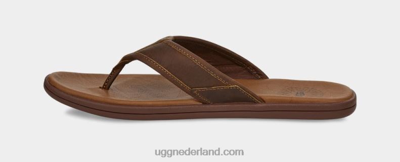 Heren bagage UGG lederen teenslipper aan zee 686ZP1549