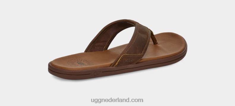 Heren bagage UGG lederen teenslipper aan zee 686ZP1549