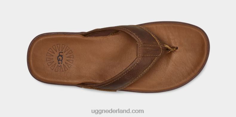 Heren bagage UGG lederen teenslipper aan zee 686ZP1549
