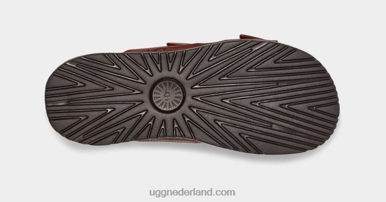 Heren cognac leer UGG Wainscott gesp glijbaan 686ZP1403