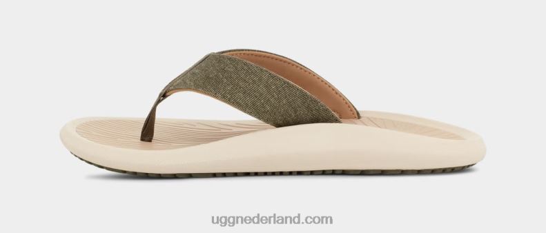 Heren gebrand olijf/taupe UGG brookside ii flip-canvas 686ZP1514