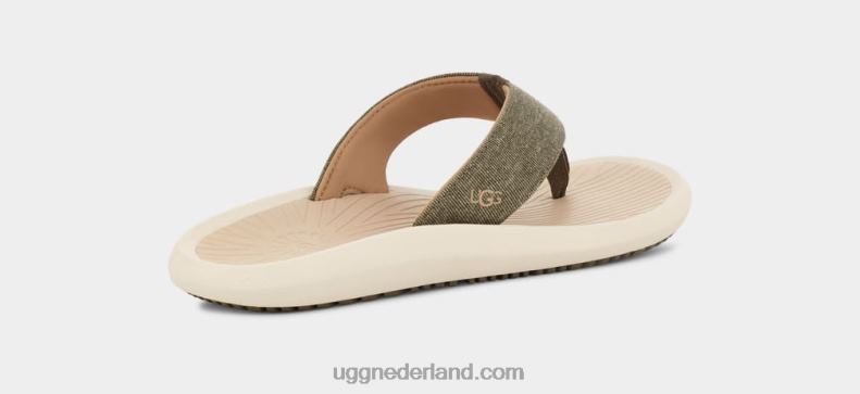 Heren gebrand olijf/taupe UGG brookside ii flip-canvas 686ZP1514