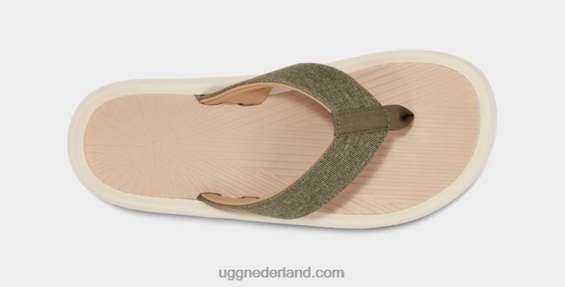 Heren gebrand olijf/taupe UGG brookside ii flip-canvas 686ZP1514
